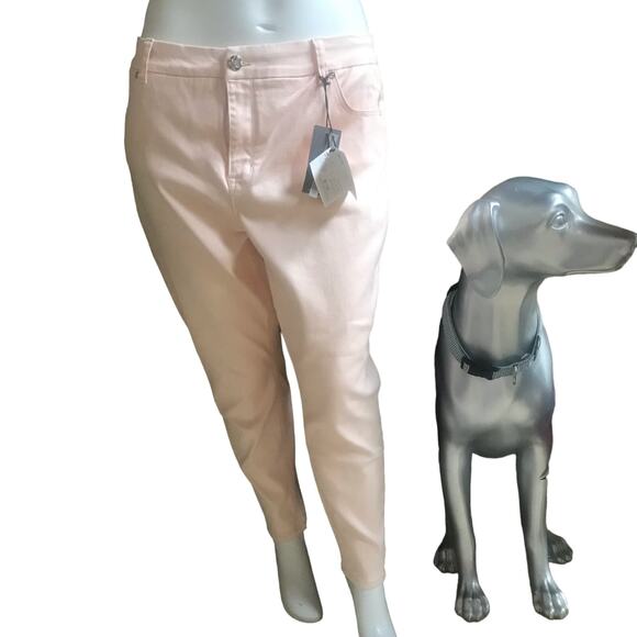 NEW Seven Melissa Mcarthy Pencil Peach Pants Slimming Silhouette Women's 24W - Picture 3 of 7